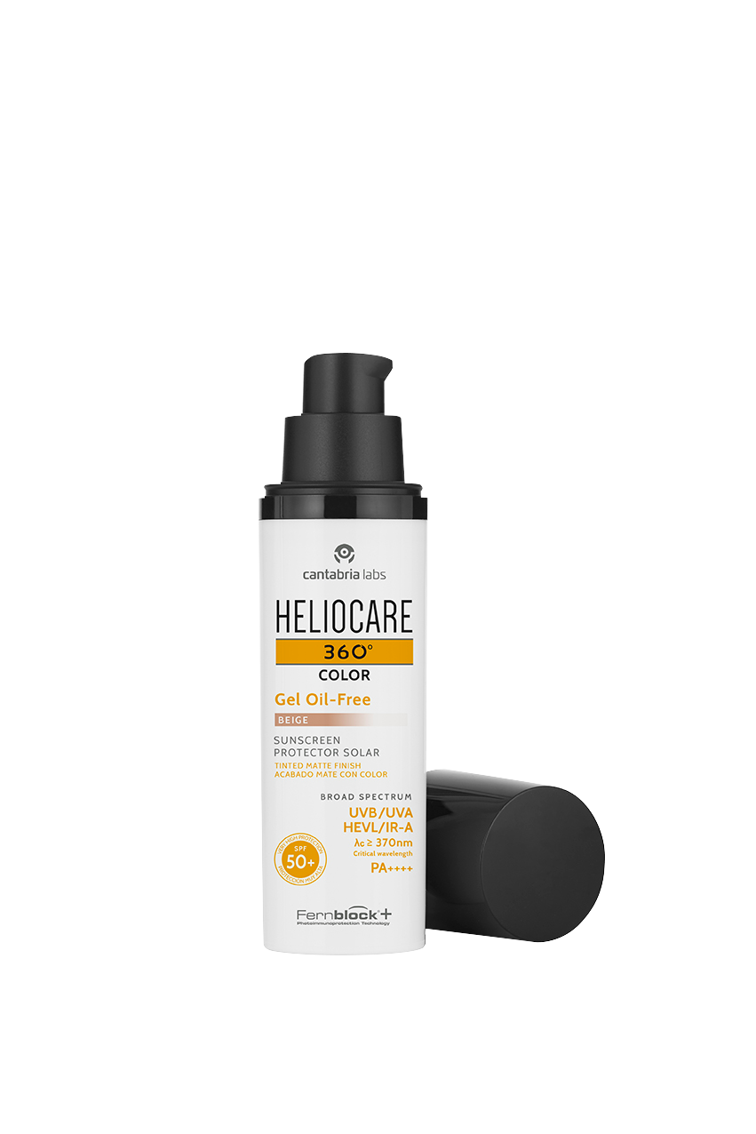 Heliocare Oil Free Beige teint vette-acne huid SPF50